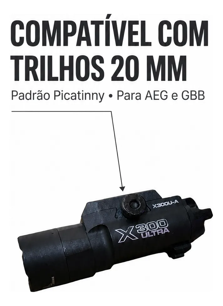 Lanterna Airsoft X300 Polímero - miniatura 6