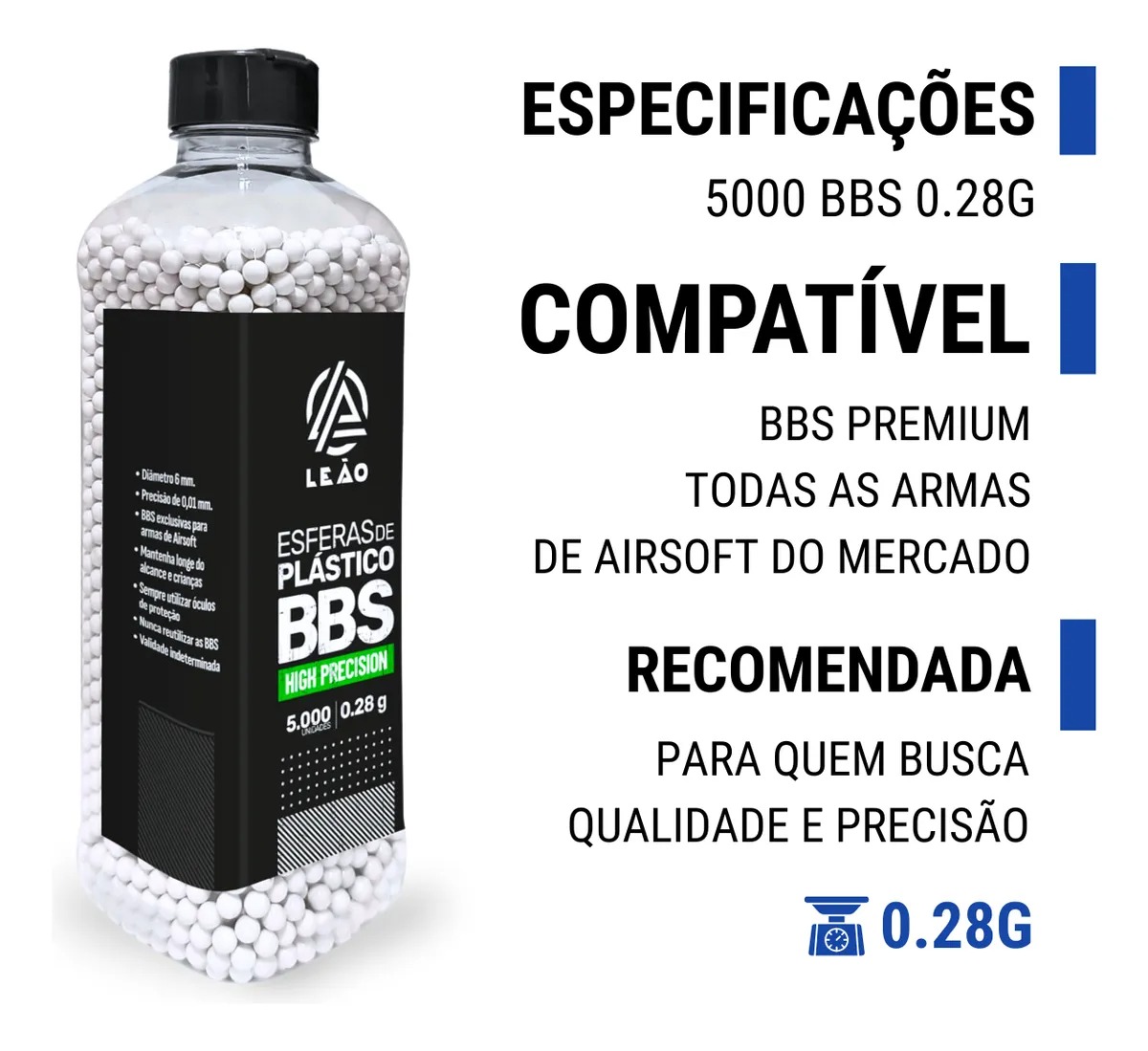 BBs Leão 0.28g 6mm - Pote 5.000 un - miniatura 5