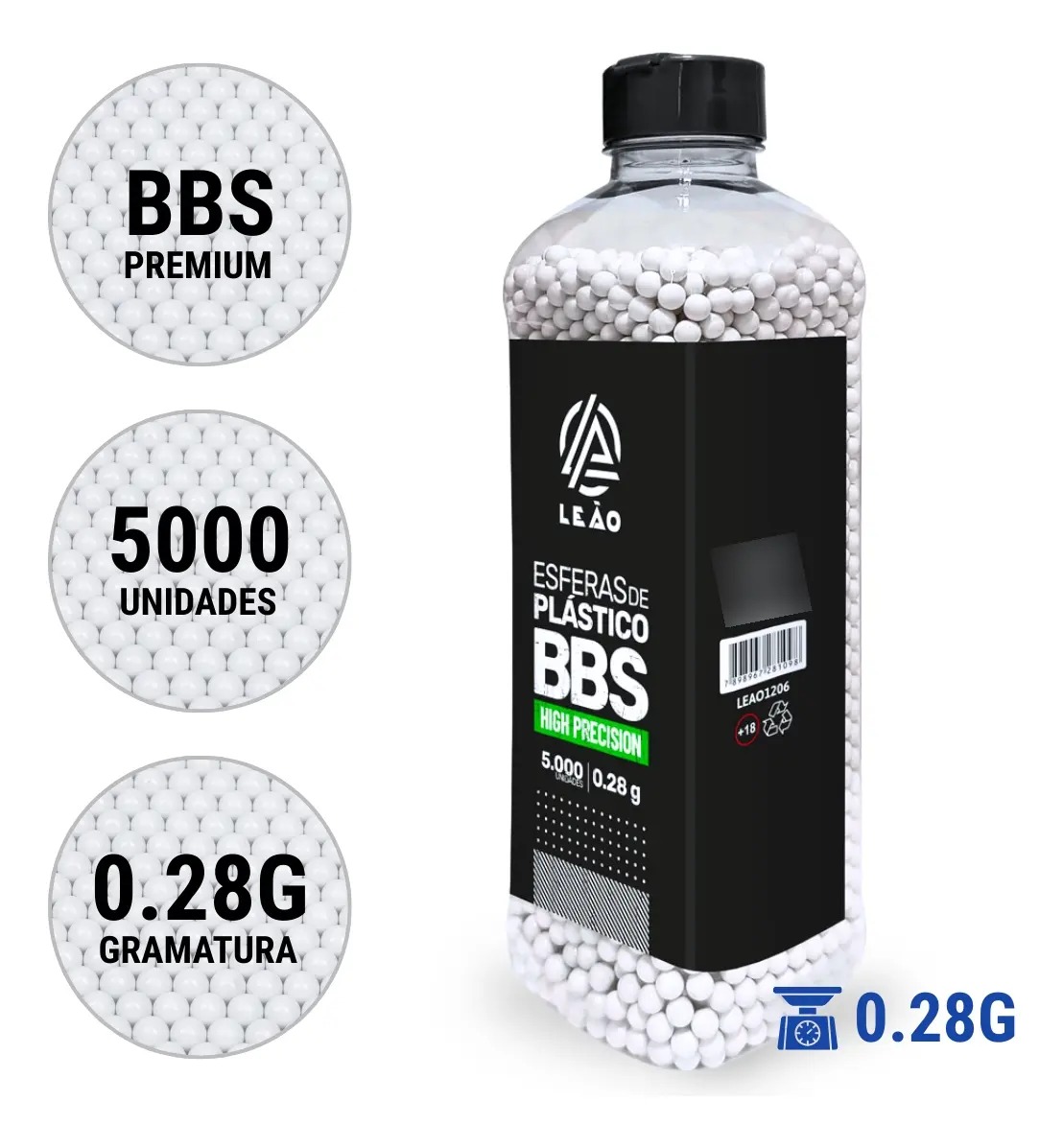 BBs Leão 0.28g 6mm - Pote 5.000 un - miniatura 3