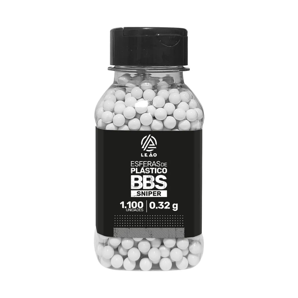 BBs Leão 0.32g Sniper 6mm - Pote 1.100 un